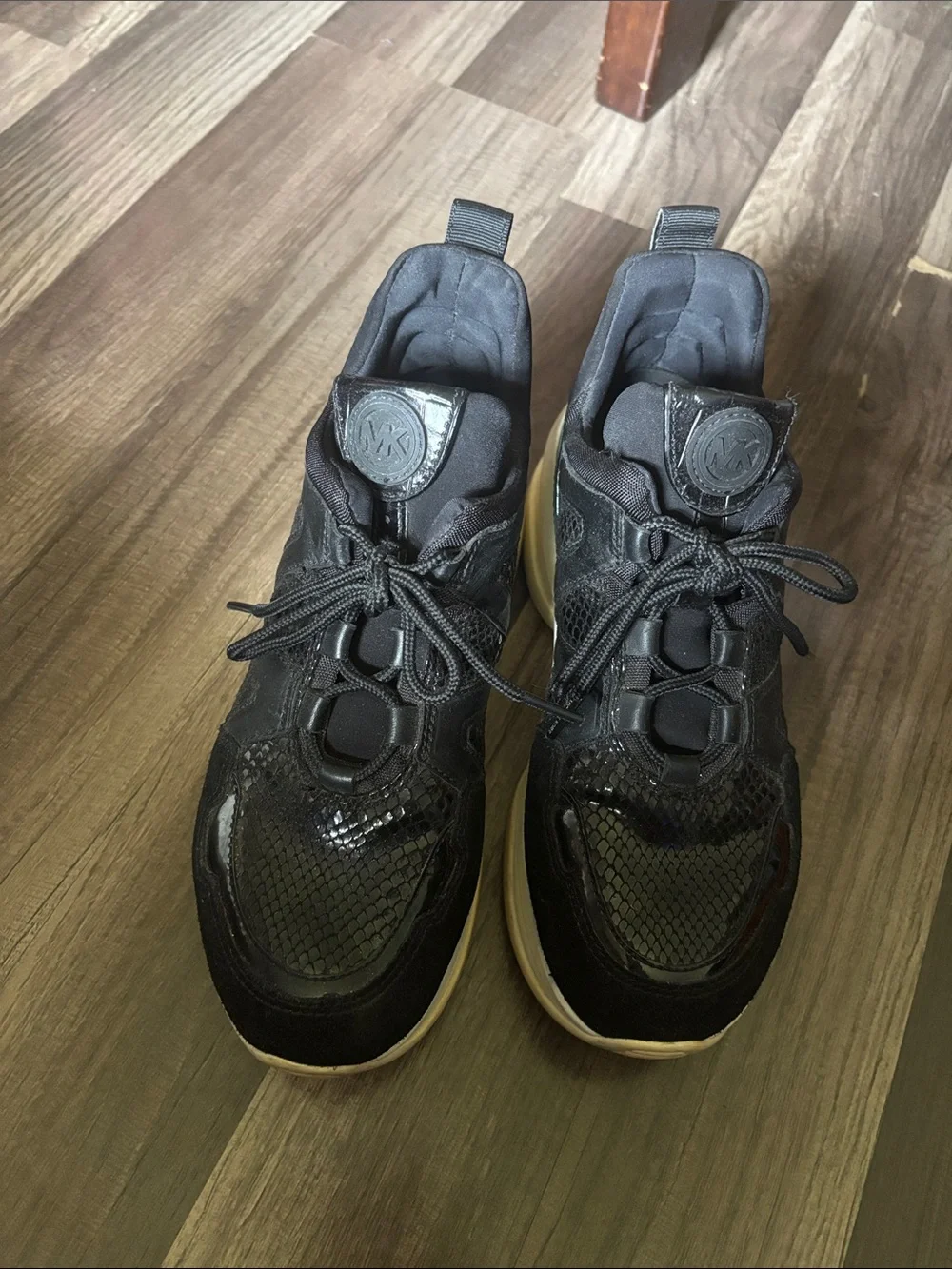 Michael Kors Black Athletic Sneakers with Cream Soles